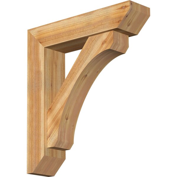 Ekena Millwork Legacy Slat Rough Sawn Bracket w/ Offset Brace, Western Red Cedar, 8"W x 34"D x 38"H BKT0806X34X38LEC06RWR - main